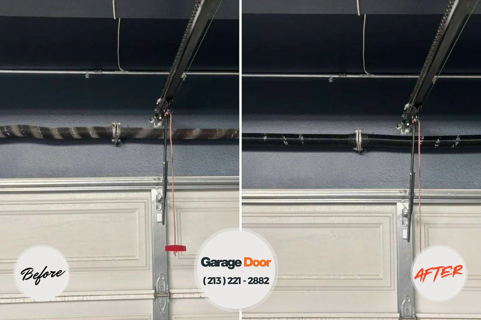 Before and after: garage door repair Cut Bank, MT